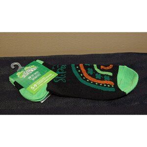 St. Patrick's Day Women's Low-Cut Socks Size 5-9 Shamrock Design Green & Black